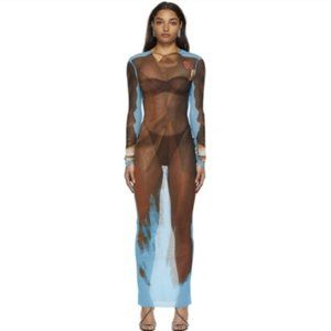 Jean Paul Gaultier Brown & Blue Tennis Suit Dress